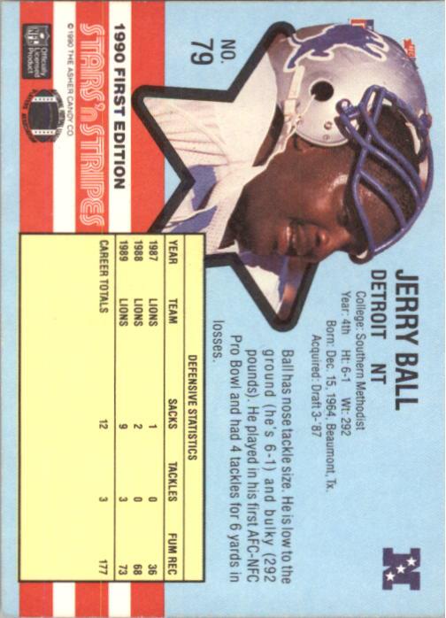 1990 Fleer Stars and Stripes #79 Jerry Ball back image