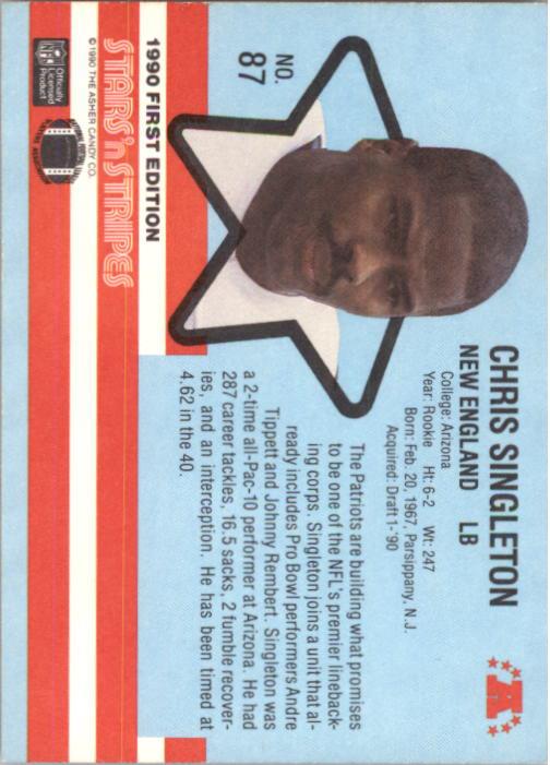 1990 Fleer Stars and Stripes #87 Chris Singleton back image