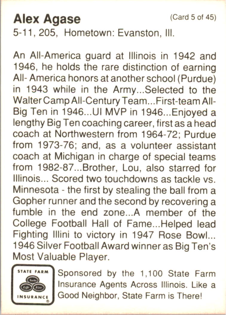 1990 Illinois Fighting Illini Centennial Trading Card #1-45 - Choose Your Card - Picture 11 of 91
