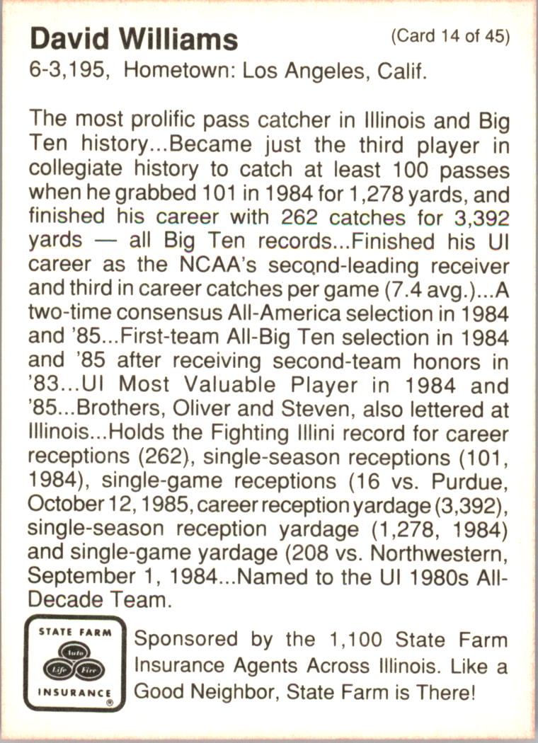 1990 Illinois Fighting Illini Centennial Trading Card #1-45 - Choose Your Card - Picture 29 of 91