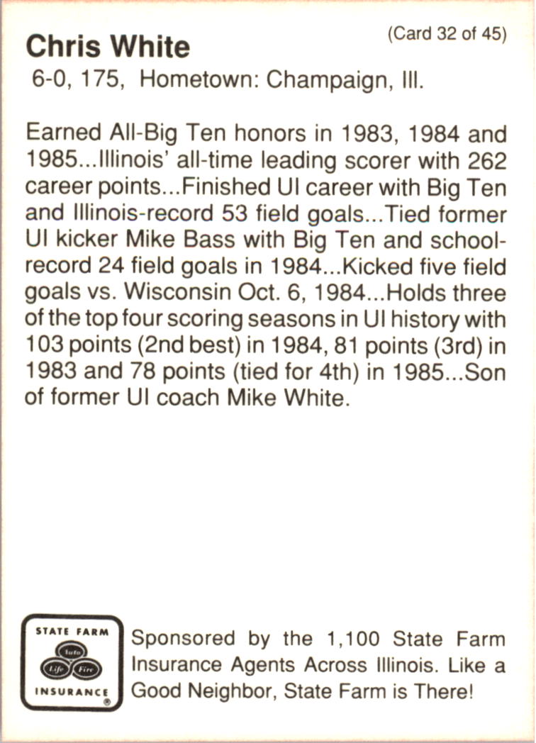 1990 Illinois Fighting Illini Centennial Trading Card #1-45 - Choose Your Card - Picture 65 of 91