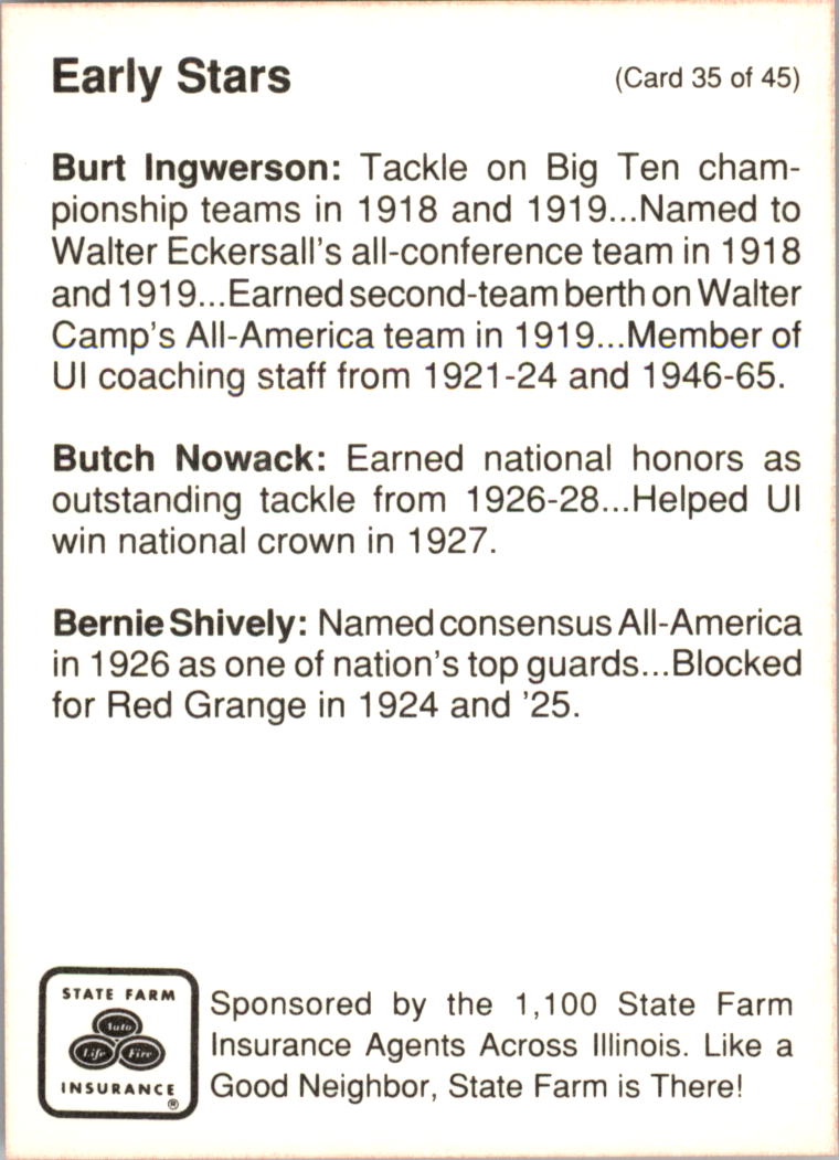 1990 Illinois Fighting Illini Centennial Trading Card #1-45 - Choose Your Card - Picture 71 of 91