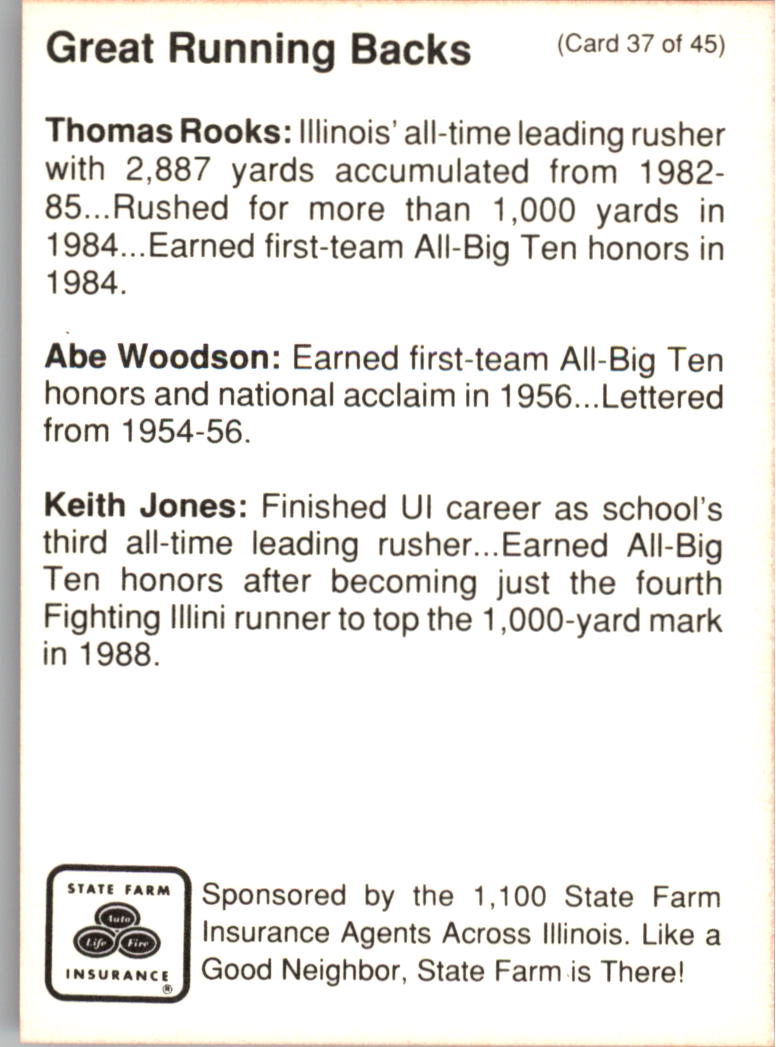 1990 Illinois Fighting Illini Centennial Trading Card #1-45 - Choose Your Card - Picture 75 of 91
