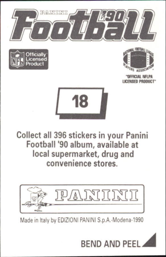 1990 Panini Stickers #18 Jim Skow back image