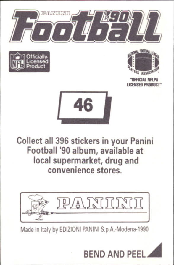 1990 Panini Stickers #46 Karl Mecklenburg back image