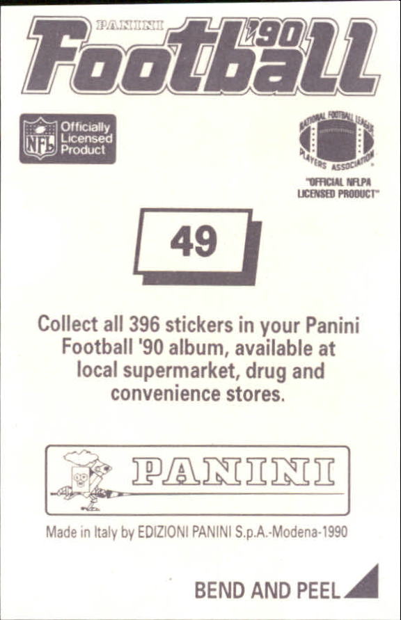 1990 Panini Stickers #49 Simon Fletcher back image