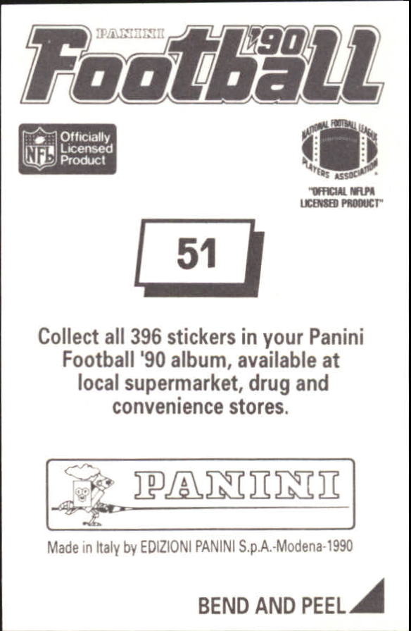 1990 Panini Stickers #51 Michael Brooks back image