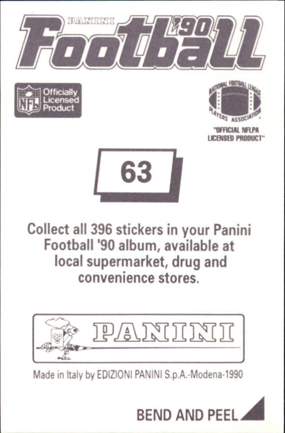 1990 Panini Stickers #63 Mike Munchak back image