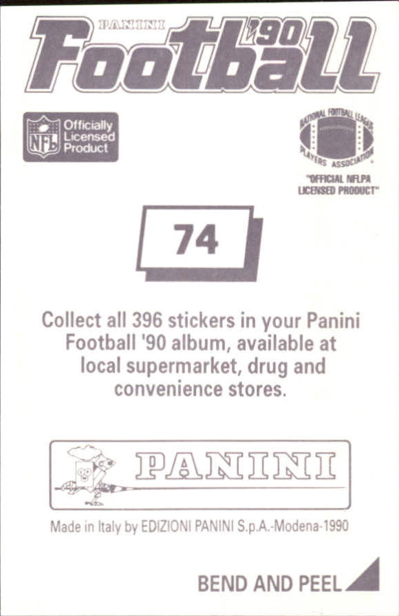 1990 Panini Stickers #74 Jeff Herrod back image