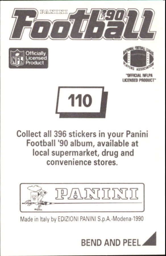1990 Panini Stickers #110 Jarvis Williams back image