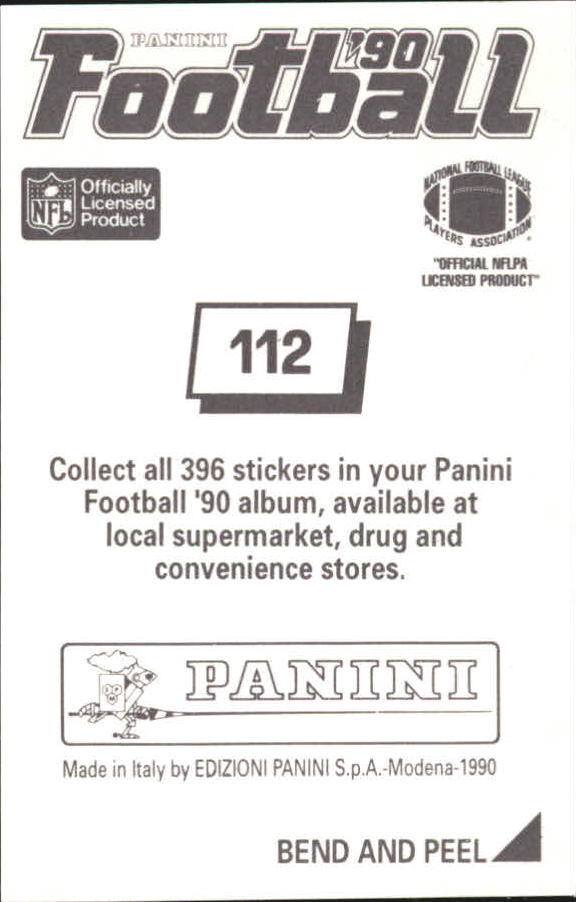 1990 Panini Stickers #112 Jeff Cross back image