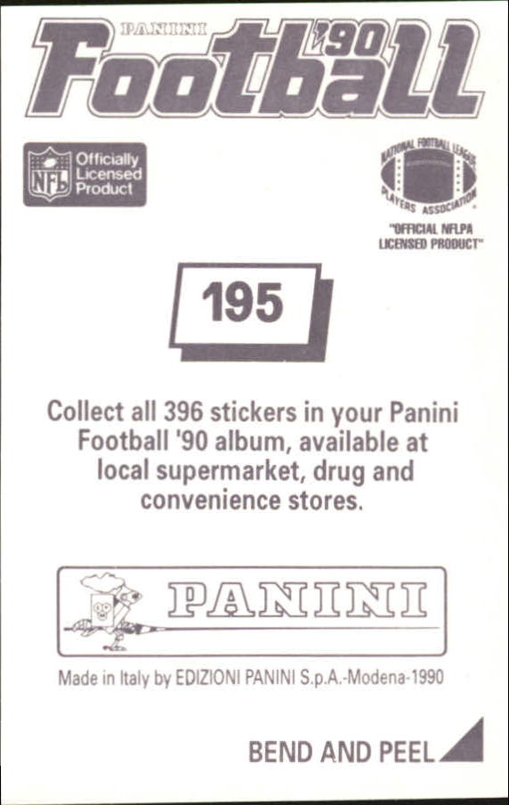 1990 Panini Stickers #195 Keith Jackson AP back image