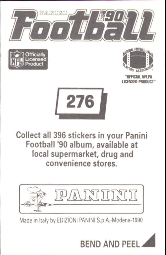 1990 Panini Stickers #276 Jackie Slater back image