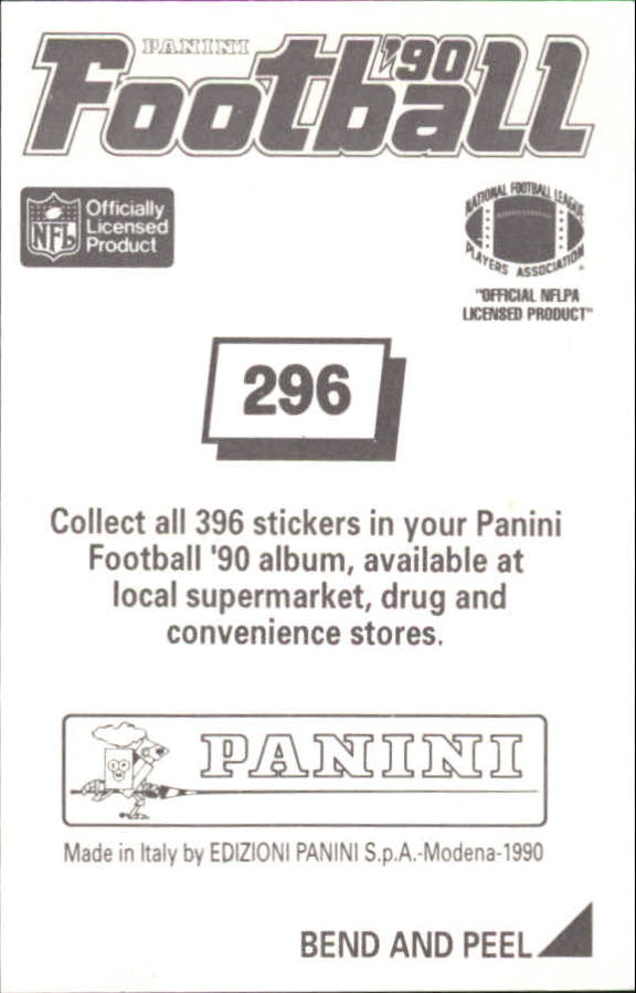 1990 Panini Stickers #296 Keith Millard back image
