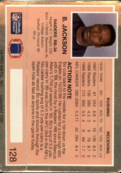 1990 Action Packed Football "Main Set" Base Cards #1 to #140 - Picture 241 of 263