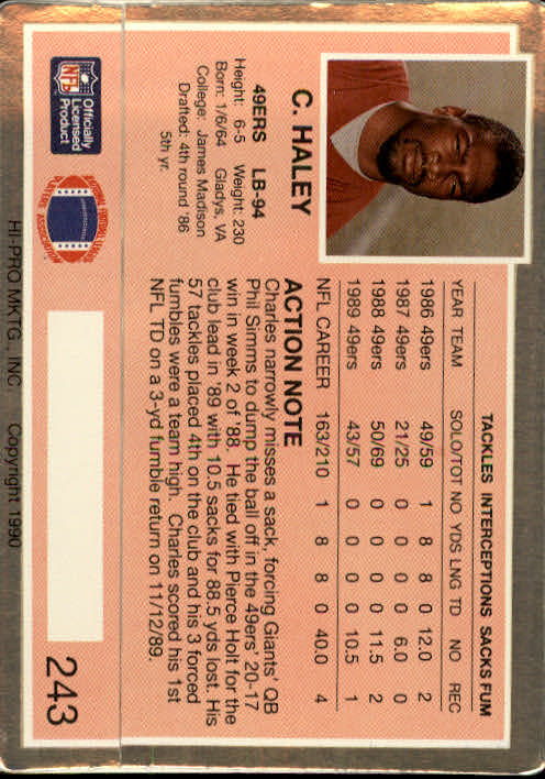 A0625- 1990 Action Packed FB #s 201-280 +Rookies -You Pick- 15+ FREE US SHIP - Picture 83 of 153