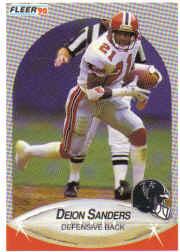 1990 Fleer #382 Deion Sanders UER/(Stats say no 1989/fumble recoveries,/should be 1)