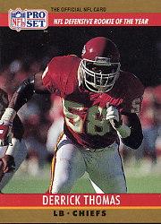 1990 Pro Set #6 Derrick Thomas UER/Defensive Rookie of Year/(no 1989 on banner)