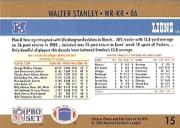 1990 Pro Set #15B Walter Stanley LL COR/(jersey number on back reads 86) back image