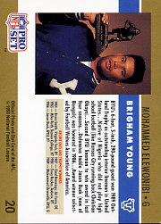 1990 Pro Set #20A Mo Elewonibi RC/Outland Trophy/(No drafted stripe/on card front) back image