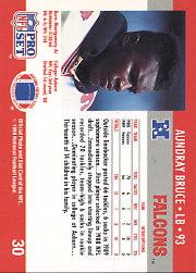 1990 Pro Set #30 Aundray Bruce UER/(Stats say Falcons) back image