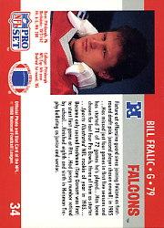 1990 Pro Set #34 Bill Fralic back image