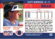 1990 Pro Set #42 Scott Norwood back image