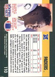 1990 Pro Set #110A Johnny Holland ERR/(No name or position/at top of reverse) back image