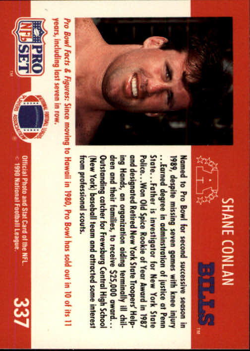1990 Pro Set #337 Shane Conlan PB back image