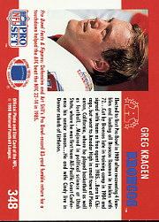 1990 Pro Set #348 Greg Kragen PB back image
