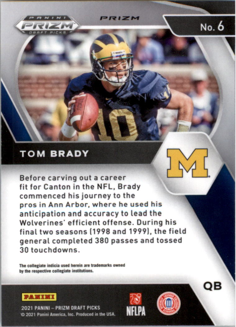 2021 Panini Prizm Draft Picks Prizms Gold Ice #6 Tom Brady