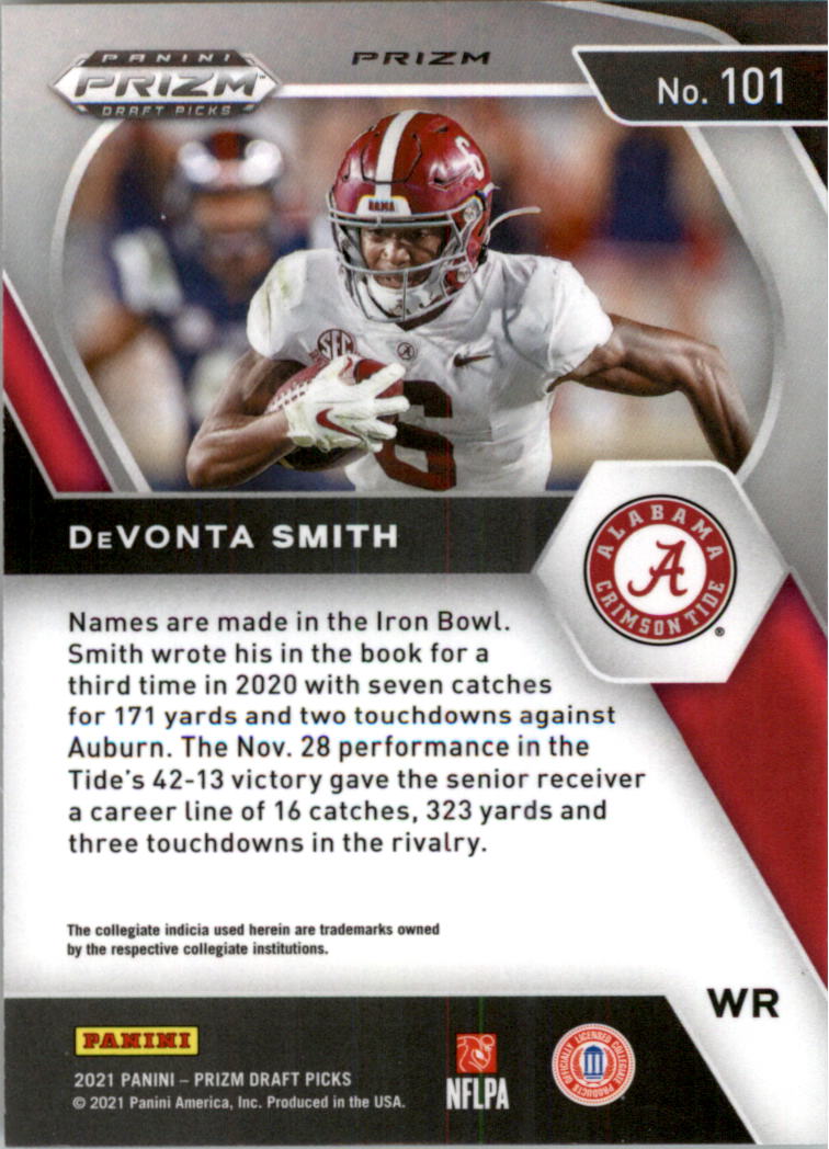 2021 Panini Prizm Draft Picks Prizms Gold Ice #101 DeVonta Smith