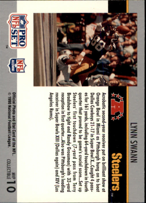 1990 Pro Set Super Bowl MVP's #10 Lynn Swann back image