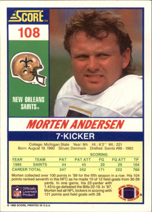A1416- 1990 Score Football Card #s 1-250 +Rookies -You Pick- 15+ FREE US SHIP - Picture 211 of 493