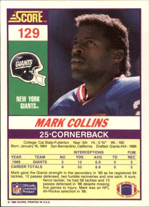 A1416- 1990 Score Football Card #s 1-250 +Rookies -You Pick- 15+ FREE US SHIP - Picture 253 of 493