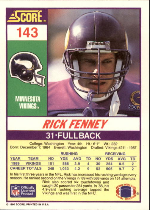 A1416- 1990 Score Football Card #s 1-250 +Rookies -You Pick- 15+ FREE US SHIP - Picture 281 of 493