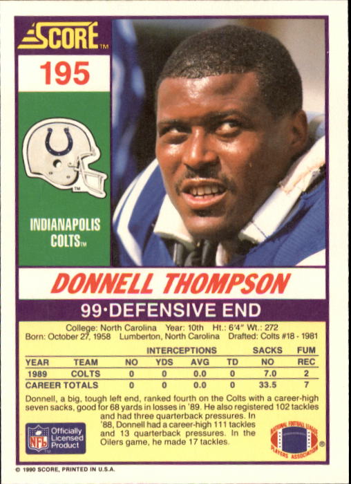 A1416- 1990 Score Football Card #s 1-250 +Rookies -You Pick- 15+ FREE US SHIP - Picture 383 of 493