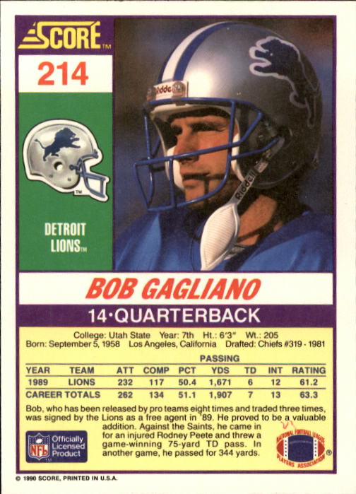 A1416- 1990 Score Football Card #s 1-250 +Rookies -You Pick- 15+ FREE US SHIP - Picture 421 of 493