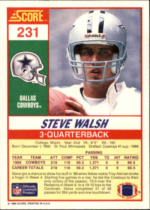 A1416- 1990 Score Football Card #s 1-250 +Rookies -You Pick- 15+ FREE US SHIP - Picture 455 of 493