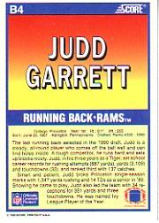 1990 Score #B4 Judd Garrett FF back image