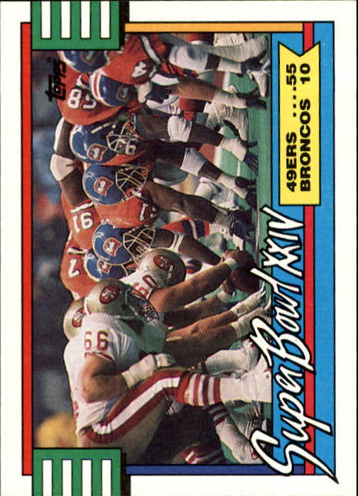 SUPER BOWL XXIV 1990 Topps Football # 5 49ers 55 Broncos 10 NM