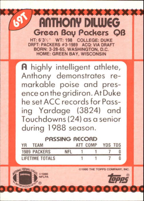 B3140- 1990 Topps Traded Fb Karte #S 1-132 + Rookies -du Pick- 15 + Gratis US - Bild 119 von 229