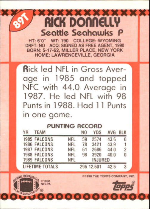 B3140- 1990 Topps Traded Fb Karte #S 1-132 + Rookies -du Pick- 15 + Gratis US - Bild 151 von 229