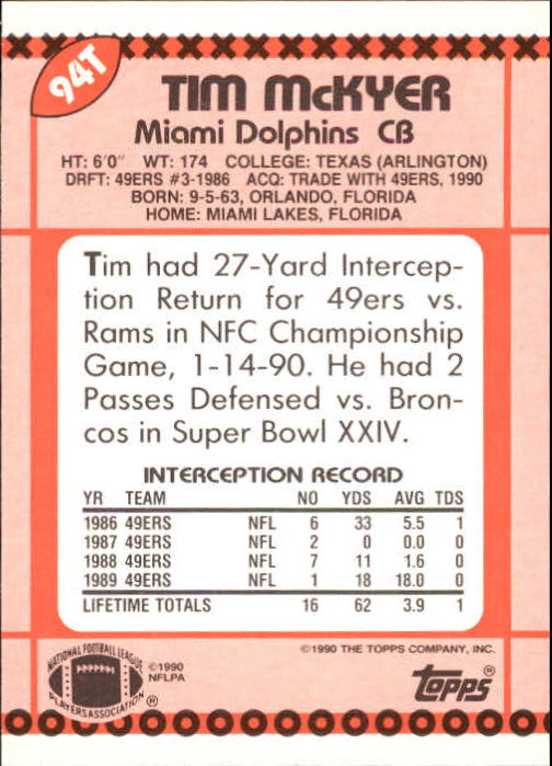 B3140- 1990 Topps Traded Fb Karte #S 1-132 + Rookies -du Pick- 15 + Gratis US - Bild 159 von 229