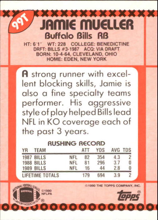 B3140- 1990 Topps Traded Fb Karte #S 1-132 + Rookies -du Pick- 15 + Gratis US - Bild 169 von 229
