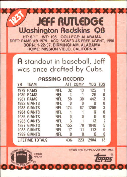 B3140- 1990 Topps Traded Fb Karte #S 1-132 + Rookies -du Pick- 15 + Gratis US - Bild 215 von 229