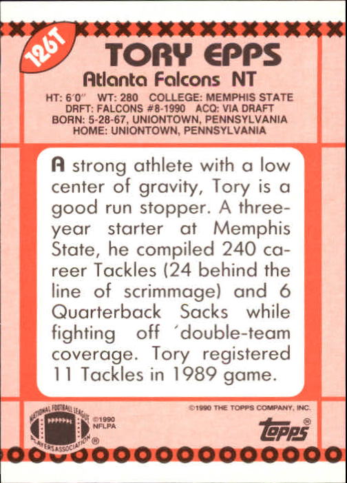 B3140- 1990 Topps Traded Fb Karte #S 1-132 + Rookies -du Pick- 15 + Gratis US - Bild 219 von 229