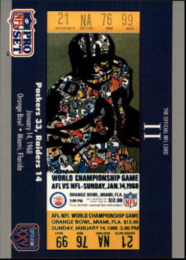1990-91 Pro Set Super Bowl 160 #2 SB II Ticket