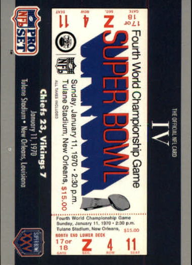 super bowl tickets in 1990