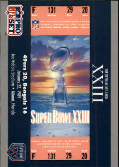1990-91 Pro Set Super Bowl 160 #23 SB XXIII Ticket